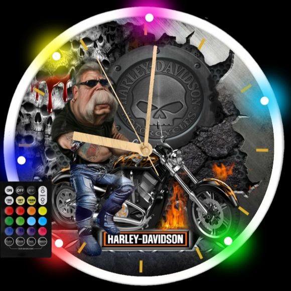 Harley Davidson RGB led clock - Picture 3 of 5